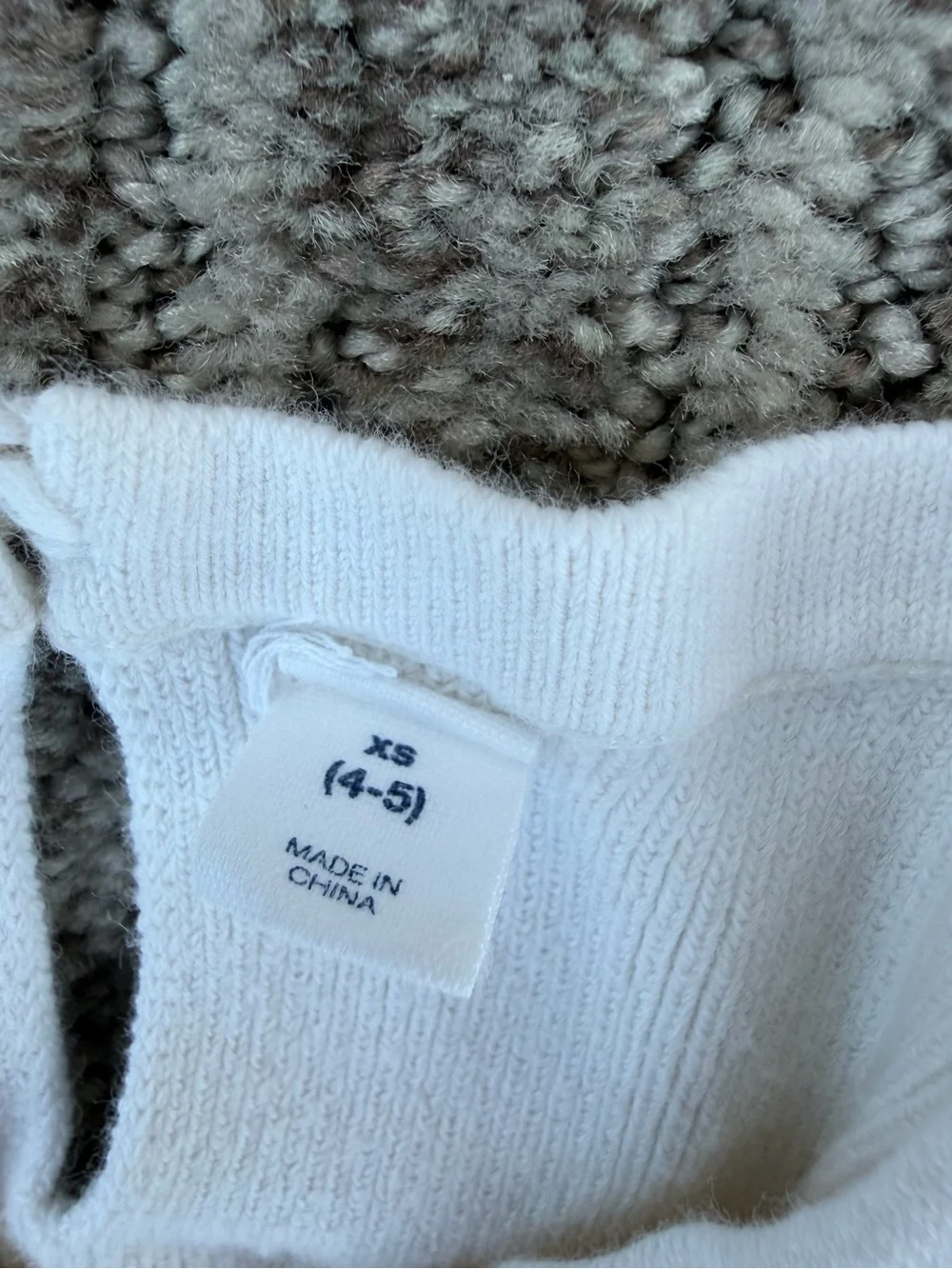 Gap Kids Girls White Ribbed Knit Dress Long Sleeve Size XS (4-5) Casual Cute